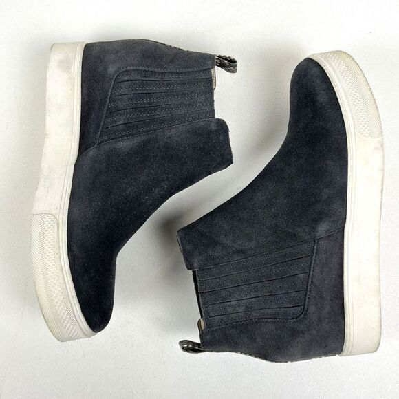 Wilson Sneaker Bootie Dolce Vita Hidden Wedge Slip-On Charcoal Suede Size 8.5M - Picture 6 of 10